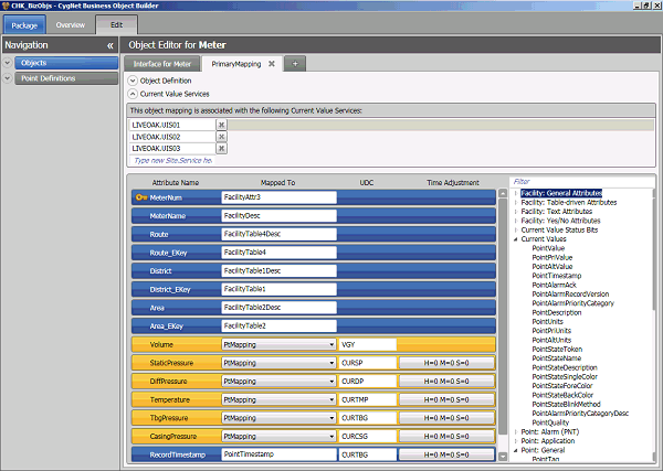 Current Value Services field mapping